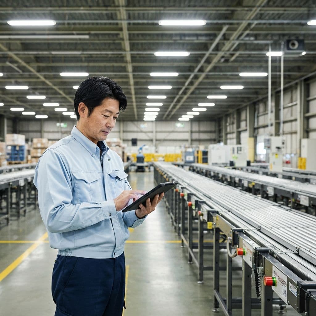 設備投資・システム導入のイメージ（工場・倉庫風景）